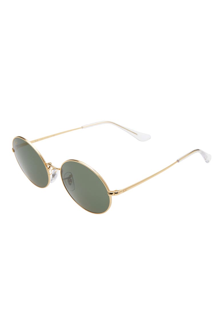 54mm Round Sunglasses, Alternate, color, GOLD/ GREEN SOLID