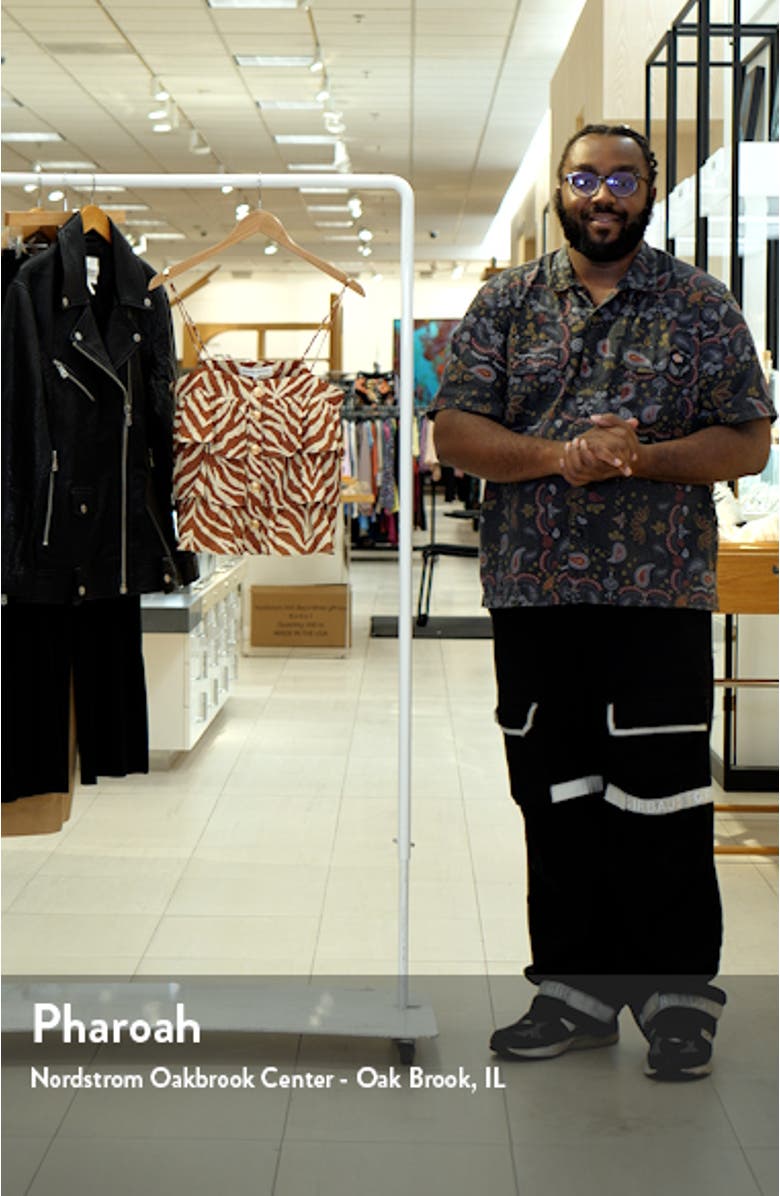 Zebra Print Tiered Button-Up Camisole, sales video thumbnail