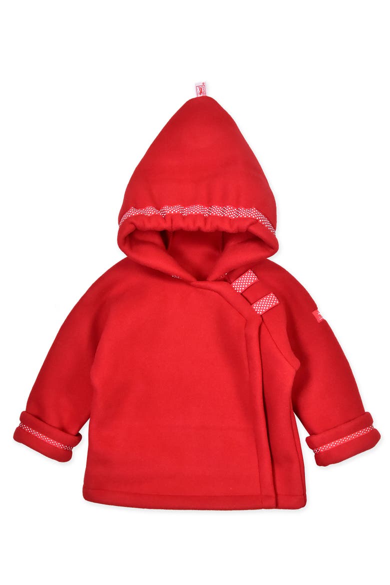 Warmplus Favorite Water Repellent Polartec® Fleece Dot Ribbon Jacket, Main, color, Red