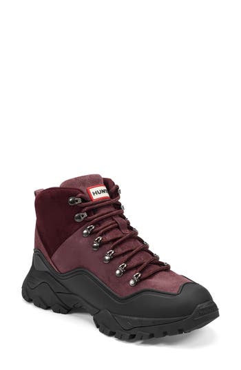 Hunter Jasper Waterproof Hiker Boot In Red