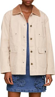 Avec Les Filles Contrast Collar Barn Jacket