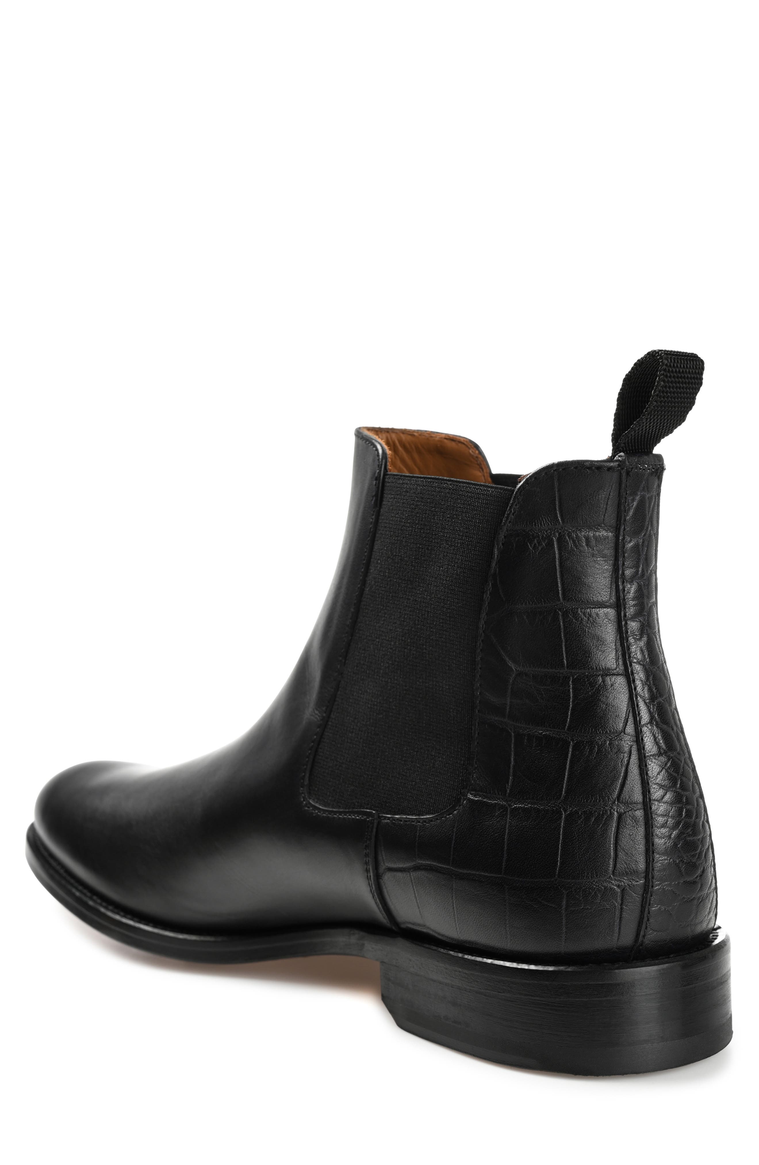 TAFT Hiro Croc Embossed Leather Chelsea Boot, Alternate, color, 