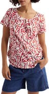 Seasalt Cornwall Appletree Floral Keyhole T-Shirt