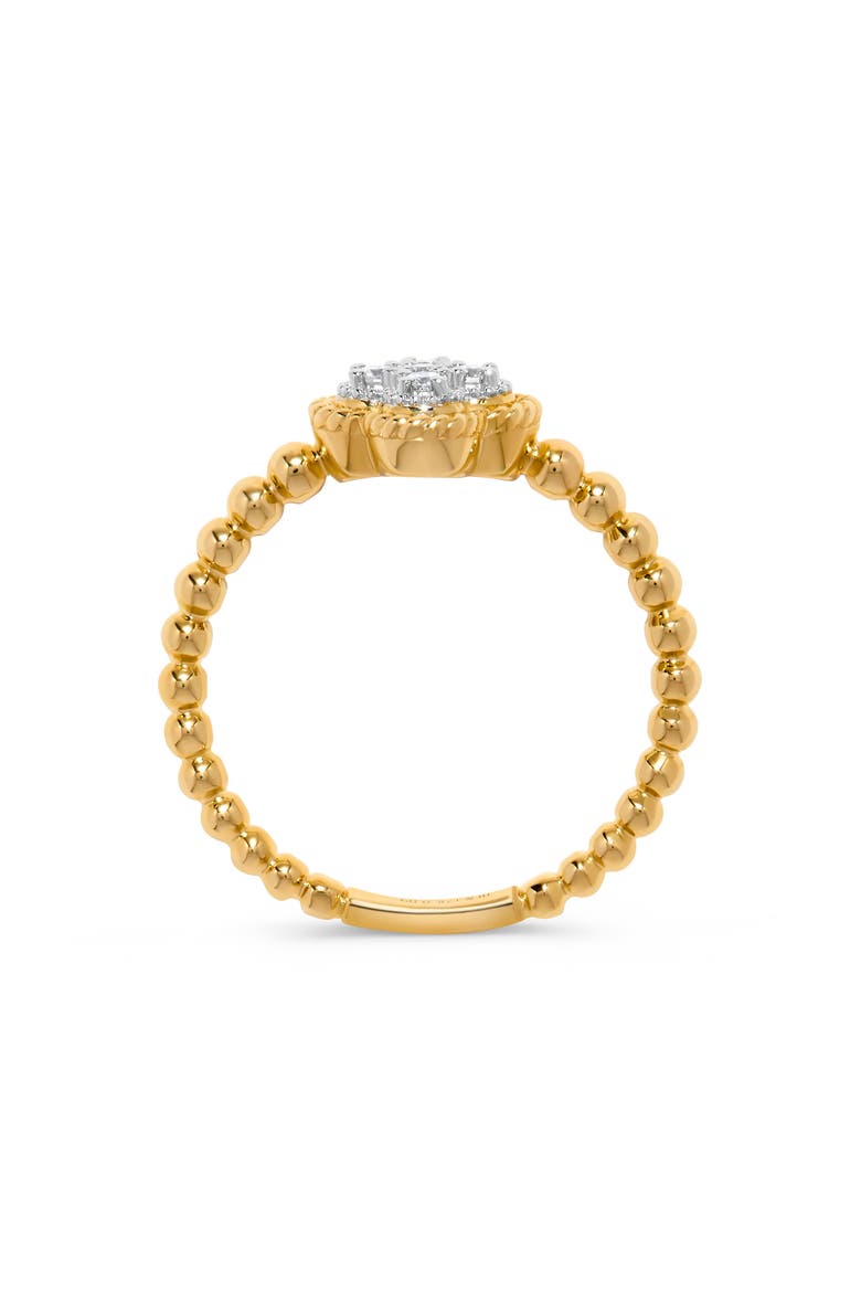 14K Gold Pavé Diamond Clover Ring, Alternate, color, YELLOW GOLD