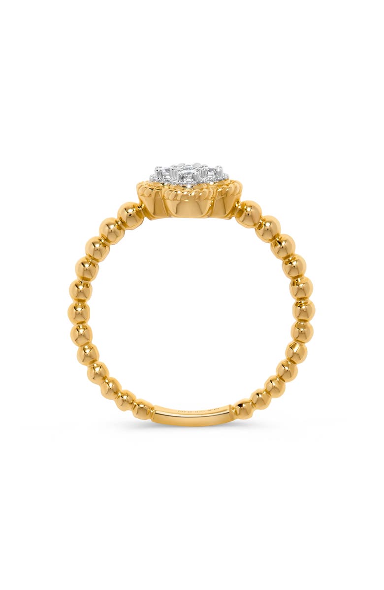 H.J. Namdar 14K Gold Pavé Diamond Clover Ring, Alternate, color, Yellow Gold