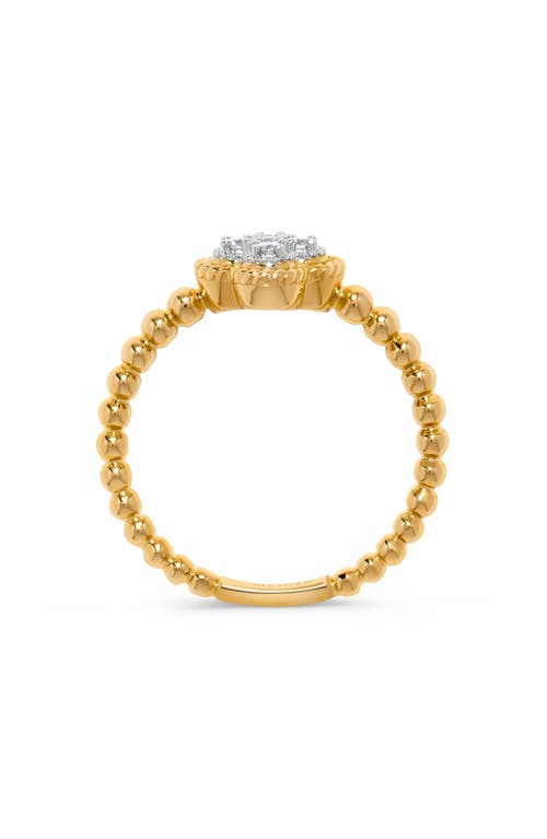 H.j. Namdar 14k Gold Pavé Diamond Clover Ring In Gold