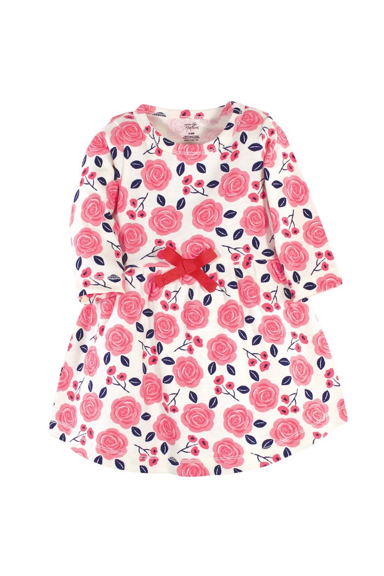 2Pk Long Sleeve Organic Dresses, Alternate, color, Coral Rose