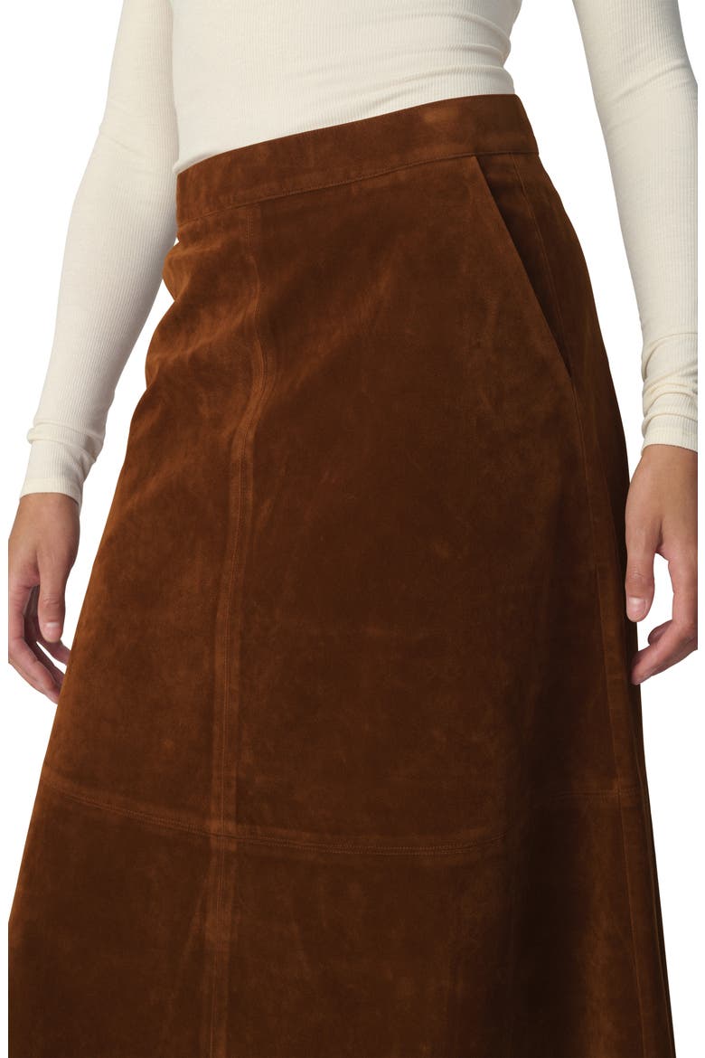 Tavi Faux Suede Midi Skirt, Alternate, color, CHESTNUT