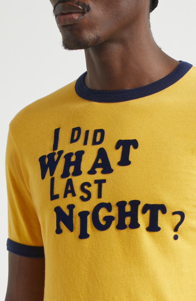 ERL Gender Inclusive I Did What Last Night? Ringer Tee, Alternate, color, 