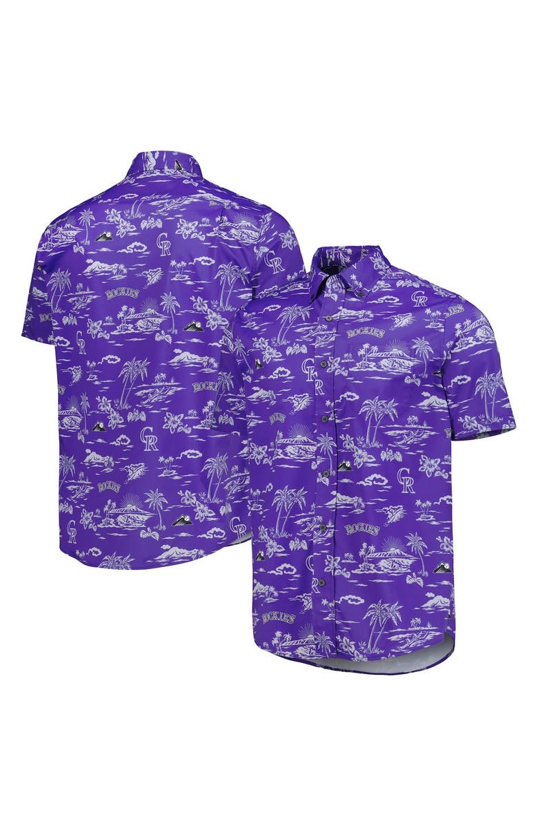 Reyn Spooner Men's Reyn Spooner Purple Colorado Rockies Kekai Performance Button-Up Shirt, Alternate, color,