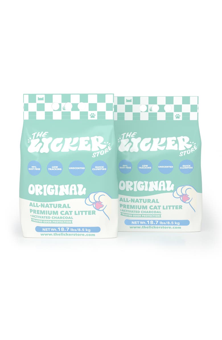 The Licker Store Unscented Premium Clumping Bentonite Clay Cat Litter w/Activated Charcoal, Main, color, 37 Lb