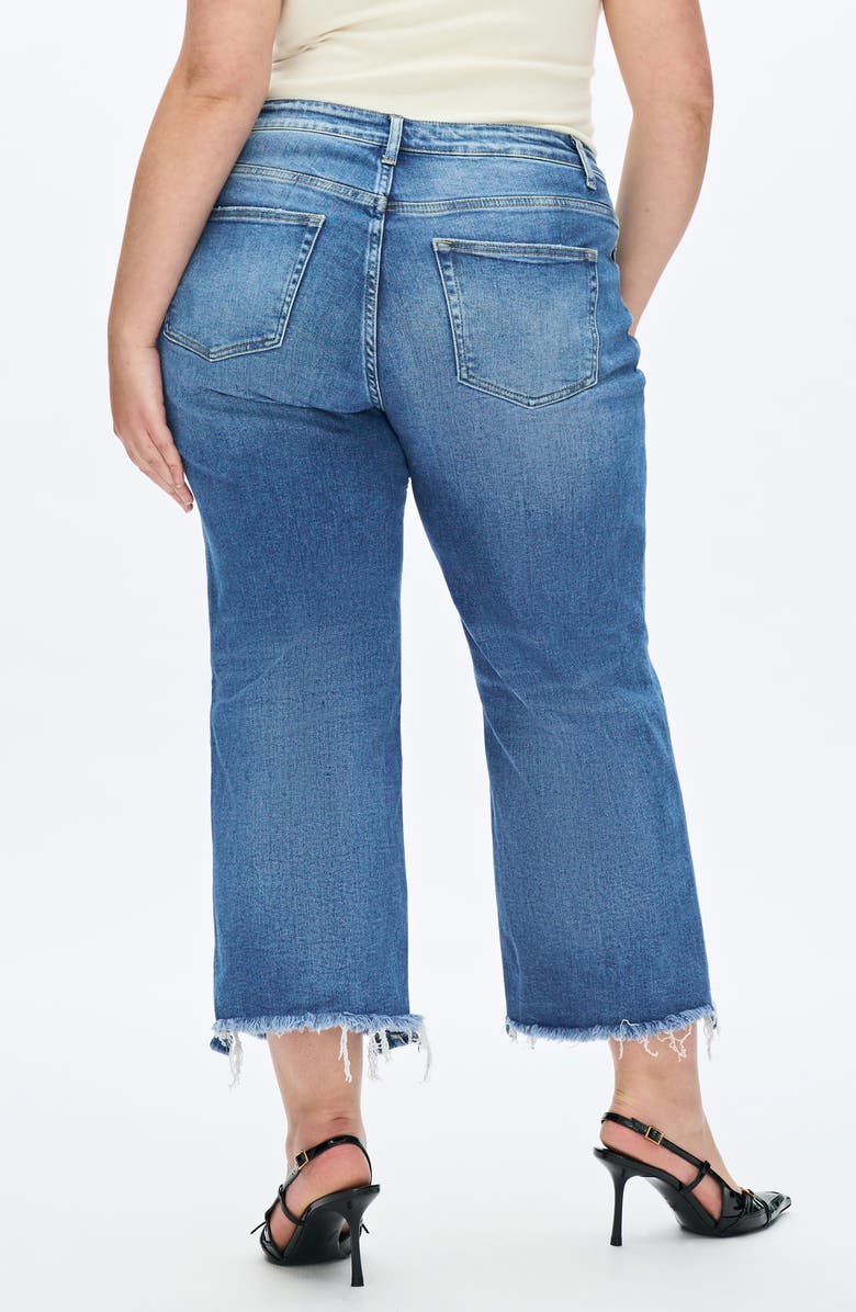 Bayeas High Waist Fray Hem Crop Straight Leg Jeans, Alternate, color, Virgo