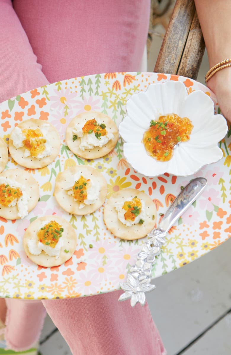 Mariposa Cosmos White Dip Dish, Alternate, color, White