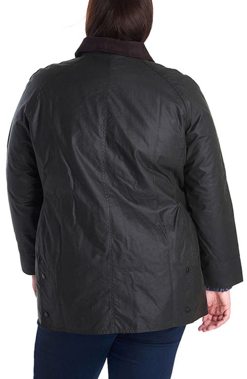 Barbour Plus Size Classic Beadnell Waxed Cotton Raincoat In Sage Green