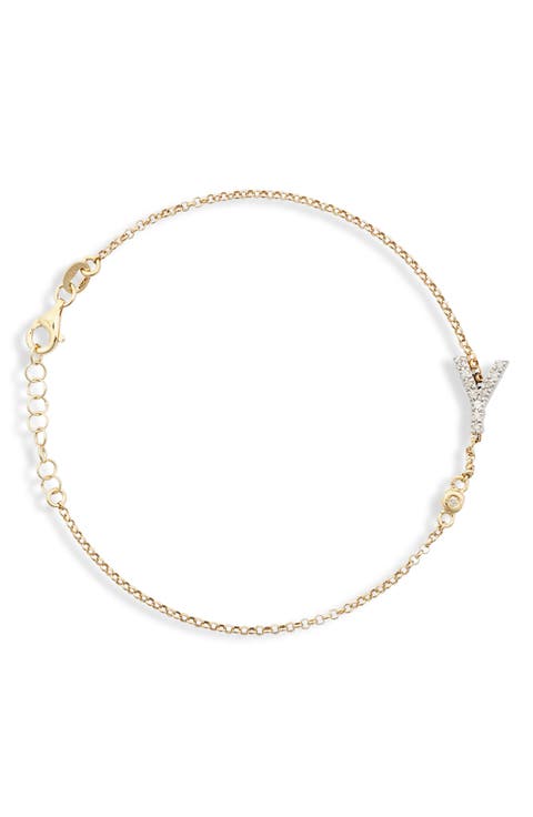 Diamond Initial Bezel Bracelet