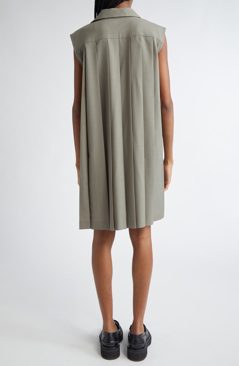 Sacai Pleated Sleeveless Suiting Dress, Alternate, color, 