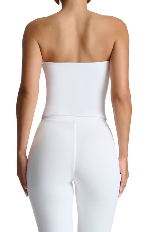 Naked Wardrobe Smooth Crop Tube Top In White