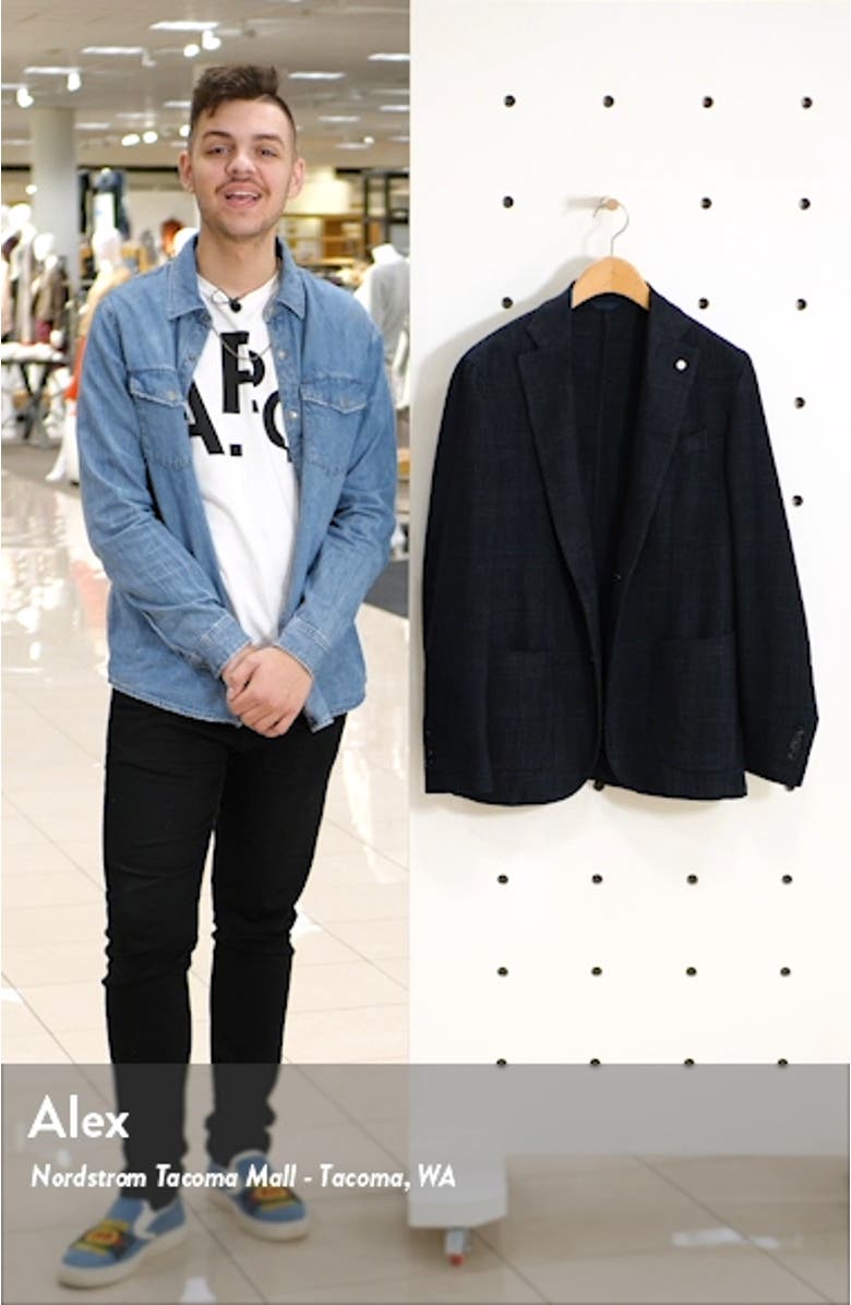 Trim Fit Plaid Cotton Blend Sport Coat, sales video thumbnail