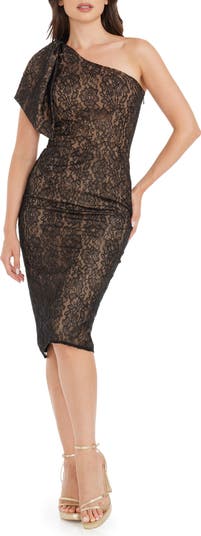 Dress the Population Tiffany One-Shoulder Midi Dress | Nordstrom