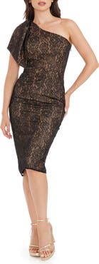 Dress the Population Tiffany One-Shoulder Midi Dress