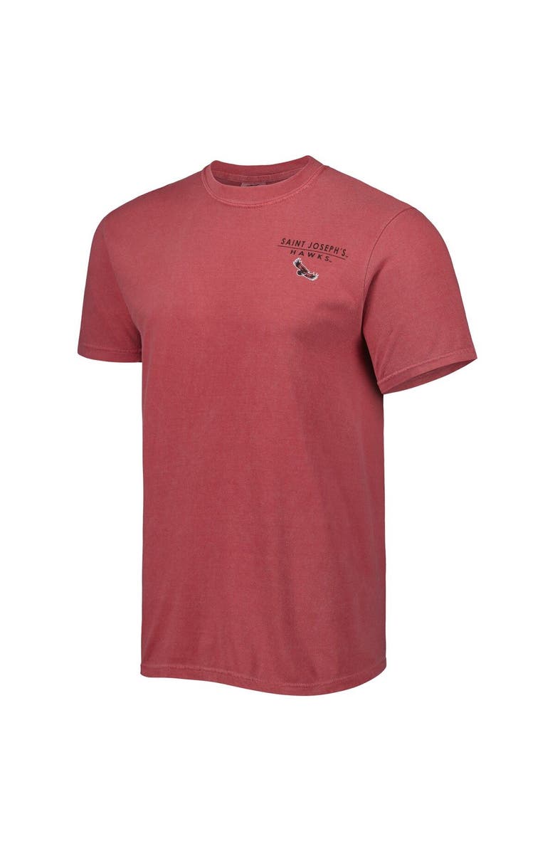 IMAGE ONE Men's Crimson Saint Joseph's Hawks Landscape Shield T-Shirt, Alternate, color,
