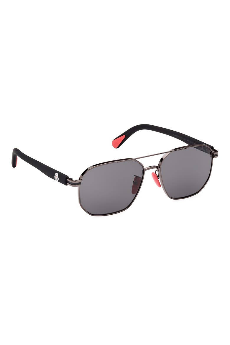 56mm Aviator Sunglasses, Alternate, color, SHINY GUNMETAL / SMOKE
