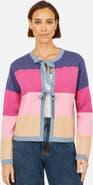 Yumi Block Stripe Tie Front Cardigan