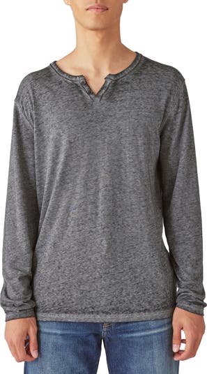 Lucky Brand Venice Burnout Notch Neck Long Sleeve T-Shirt | Nordstrom