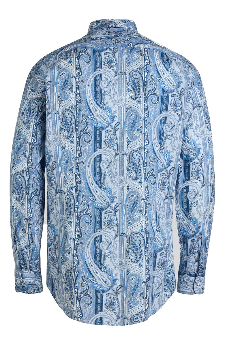 Etro Roma Stretch Cotton Dress Shirt, Alternate, color, Printed Azure Base