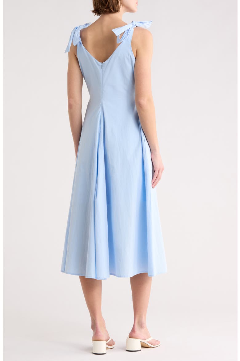 Pleated Midi Dress, Alternate, color, LIGHT BLUE