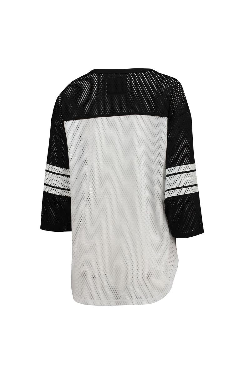 G-III 4HER BY CARL BANKS Women's G-III 4Her by Carl Banks White/Black Washington Commanders First Team 3/4-Sleeve Mesh T-Shirt, Alternate, color, White