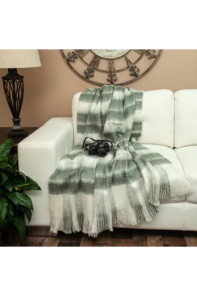 Stella Transitional White 52" x 67" Woven Handloom Throw Blanket, Alternate, color, WHITE