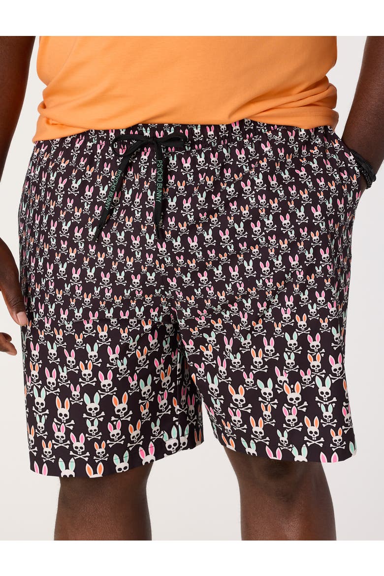 Big & Tall Byron Allover Swim Trunks, Alternate, color, BLACK