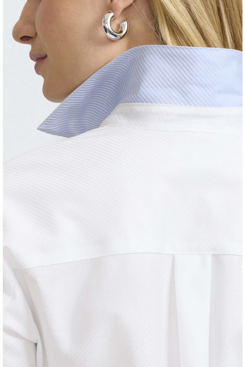 Margie Three-Quarter Sleeve Cotton Button-Up Shirt, Alternate, color, WHITE