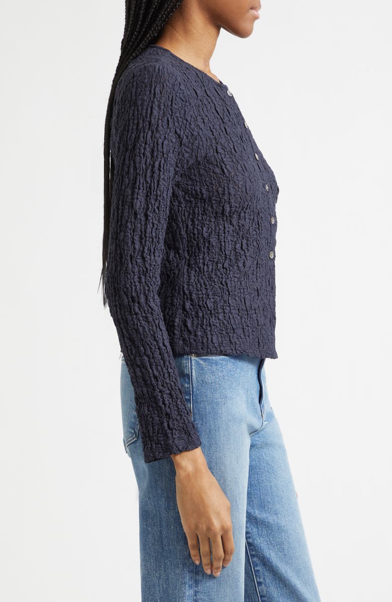 Veronica Beard Gillingham Cotton Blend Stretch Lace Cardigan, Alternate, color, Navy