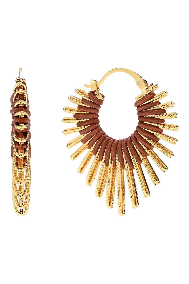 Nadia Wrapped Hoop Earrings, Main, color, GOLD