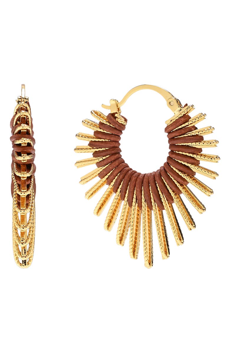 EYE CANDY LOS ANGELES Nadia Wrapped Hoop Earrings, Main, color, Gold