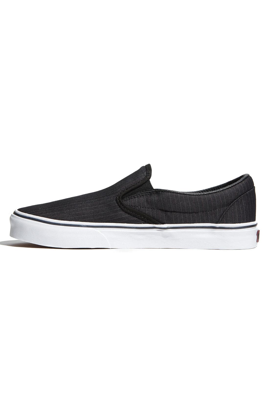 'Classic' Pinstripe Slip-On, Alternate, color, BLACK/DARK SHADOW
