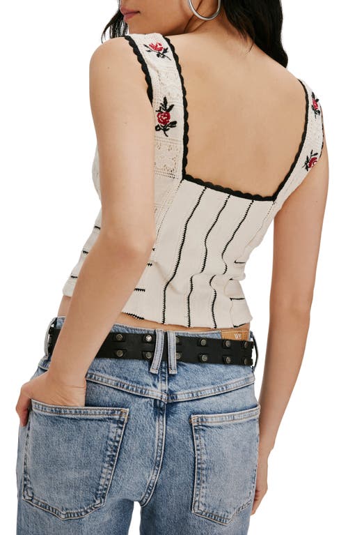 Free People Rose Bud Pointelle Knit Tank In Multi