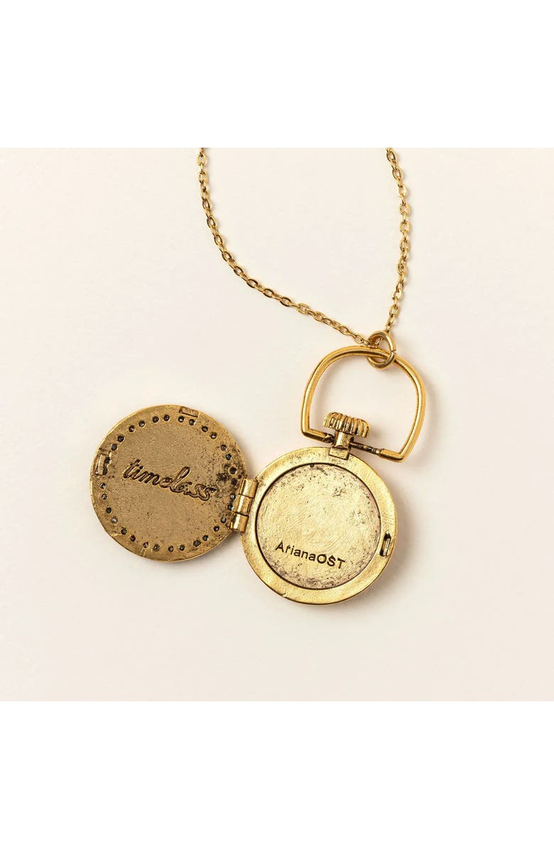 Uncommon Goods 1111 Locket by Ariana Ost, Alternate, color, Gold With Crystals
