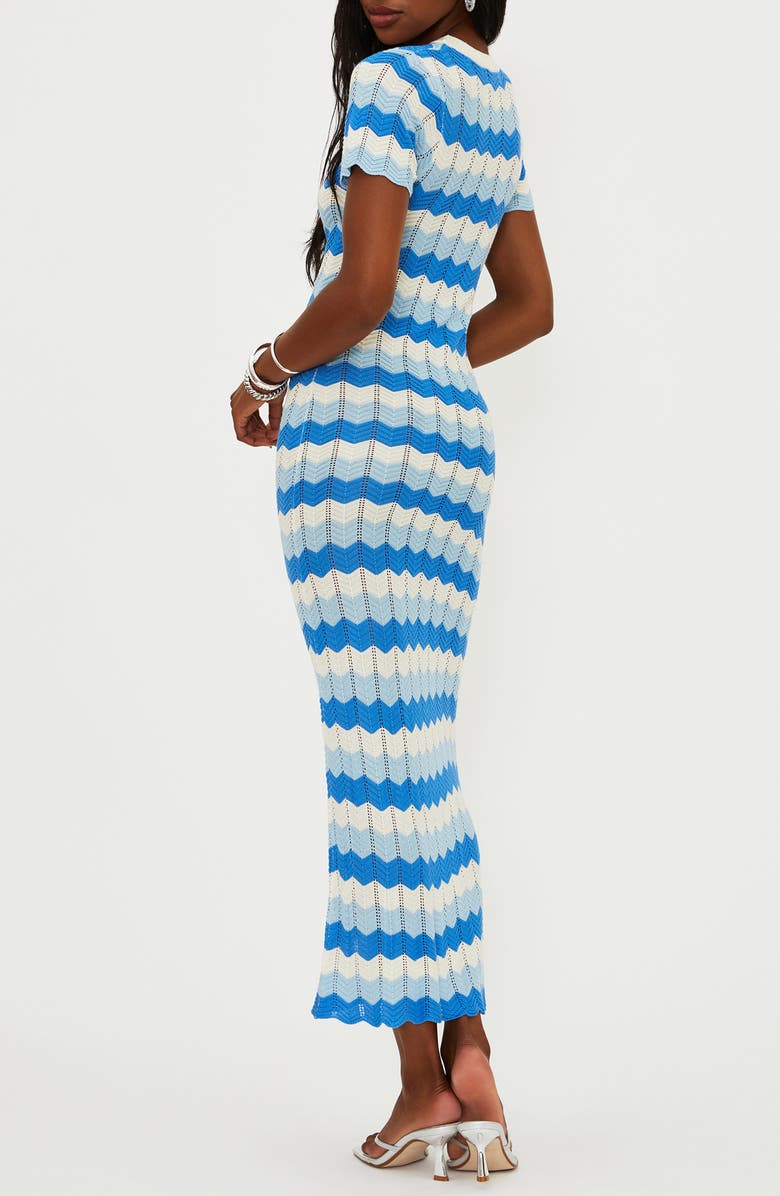 Beach Riot Emory Stripe Pointelle Knit Cover-Up Maxi Dress, Alternate, color, Coastal Waves