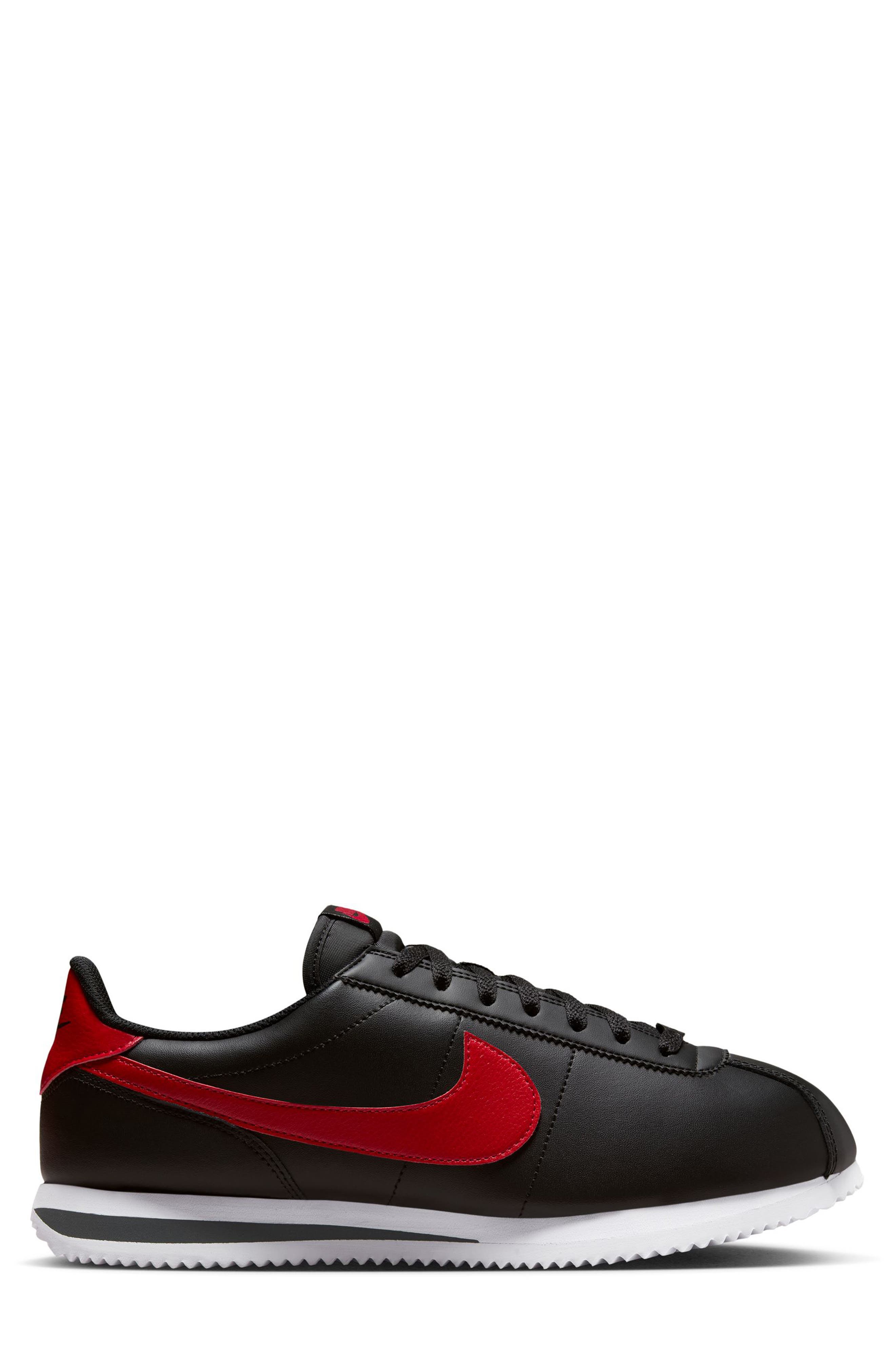 Nike Cortez Sneaker, Alternate, color, Black/ Gym Red