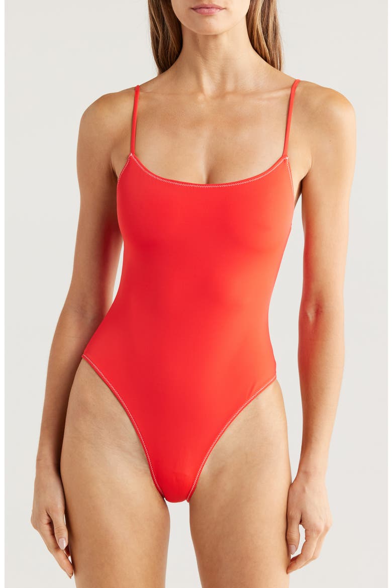 The Renna Reversible One-Piece Swimsuit, Alternate, color, APPLE RED