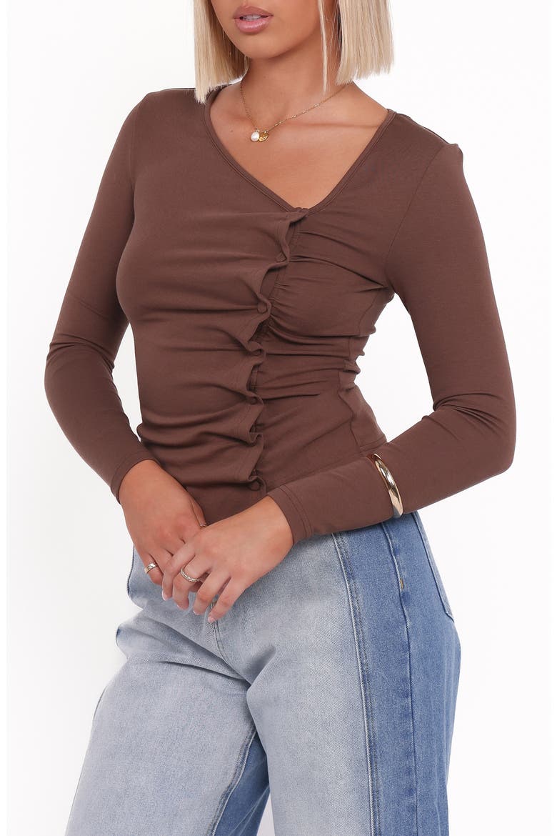 Ethel Asymmetric Knit Top, Alternate, color, CHOCOLATE