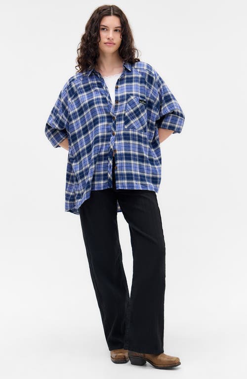 Bdg Urban Outfitters Brendan Check Oversize Button-up Shirt In Blue