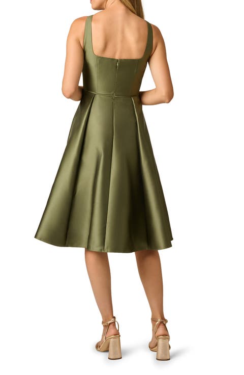 Mikado Fit & Flare Midi Dress