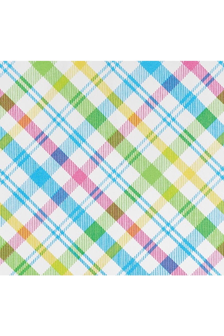 Spring Easter Blossom Plaid 100% Cotton Printed Table Runner 13" x 72", Alternate, color, Yellow