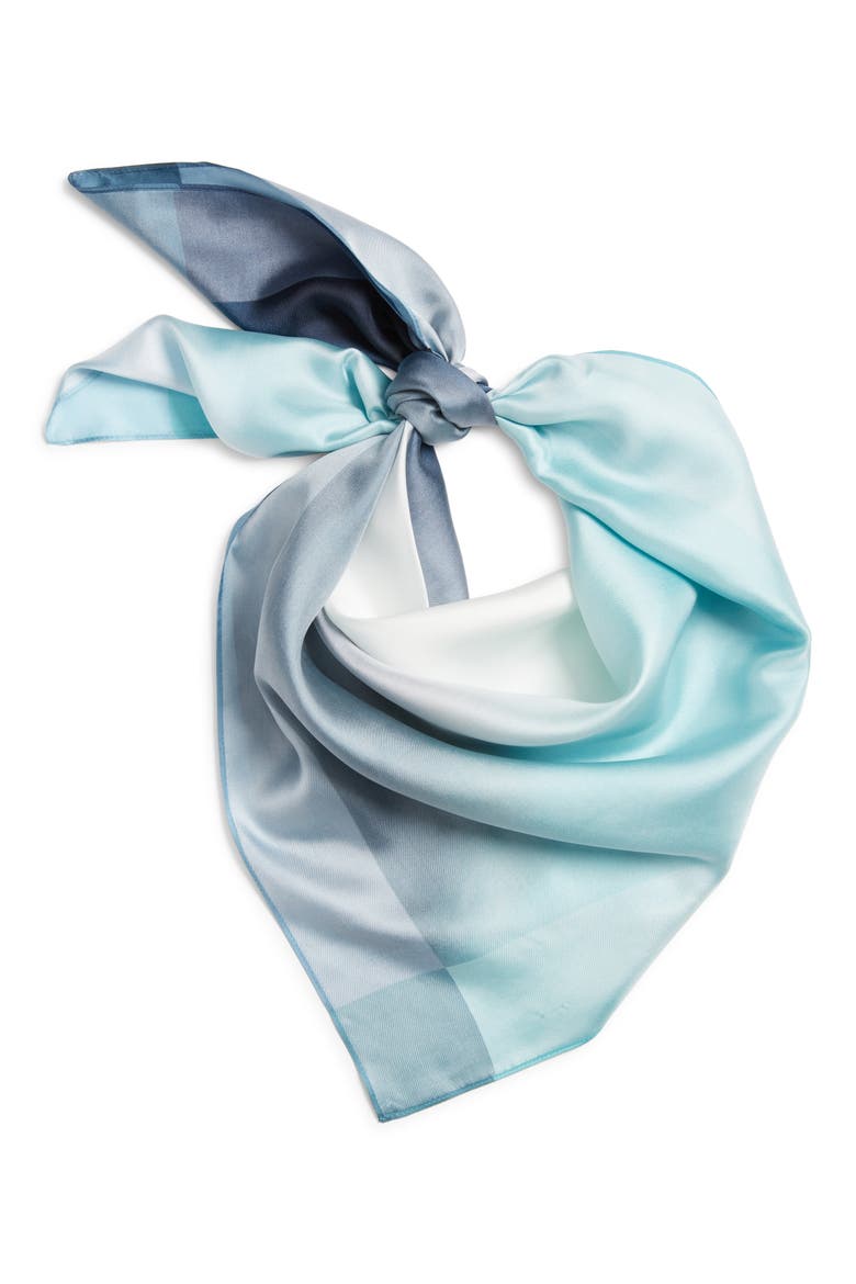 Gradient Print Silk Square Scarf, Alternate, color, BLUE BURST