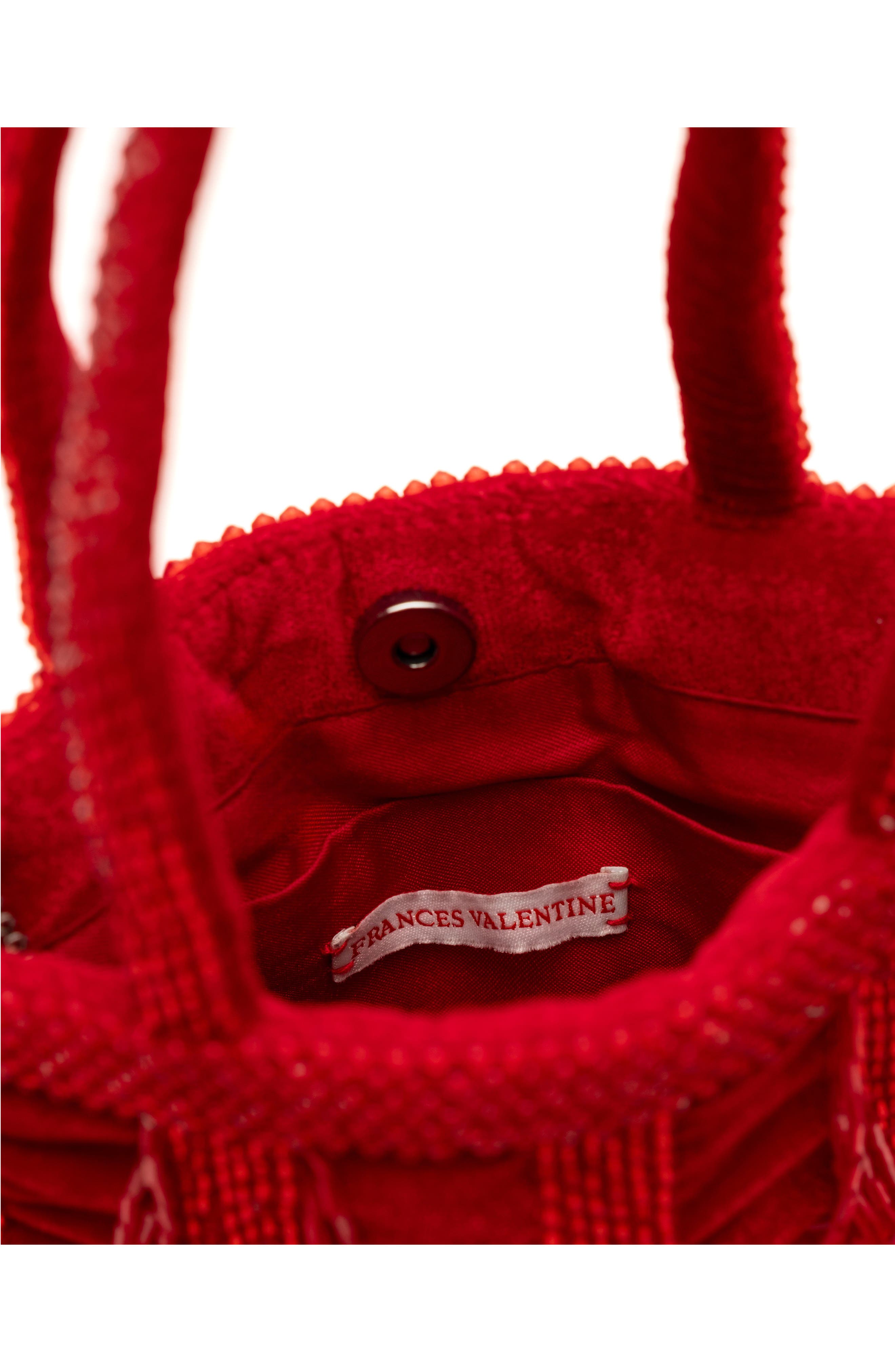 Gatsby Mini Beaded & Sequin Velvet Tote Bag, Alternate, color, RED