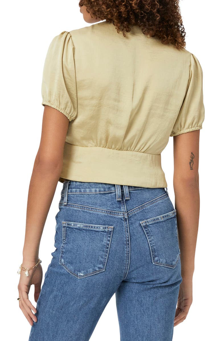 PAIGE Plie Puff Sleeve Crop Top, Alternate, color, Pale Olive